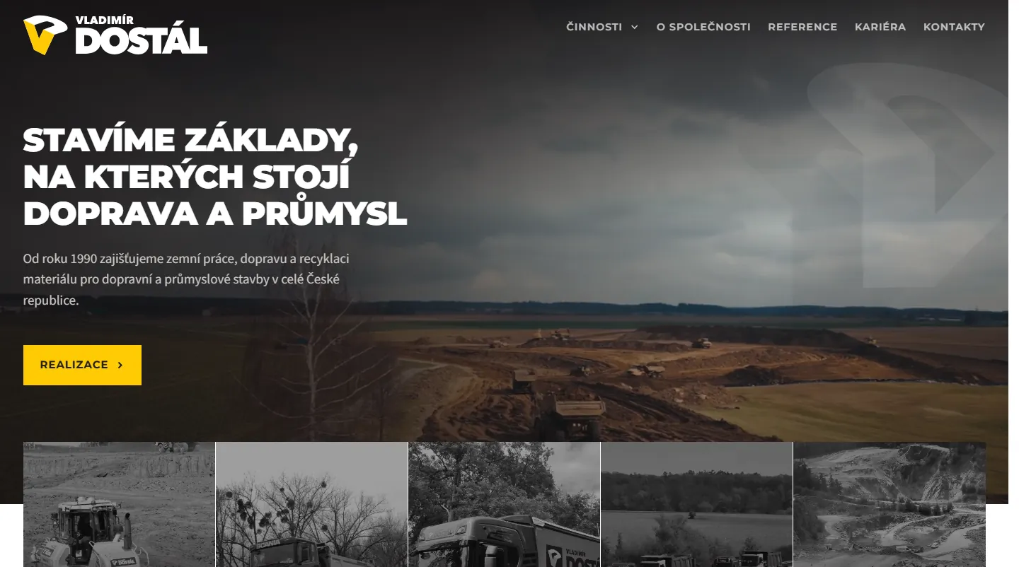 Snímek webu zemniprace-dostal.cz